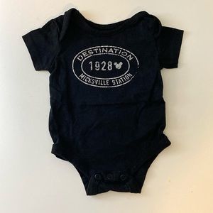Disney Destination Micksville Station Black Onesie 0-3mo